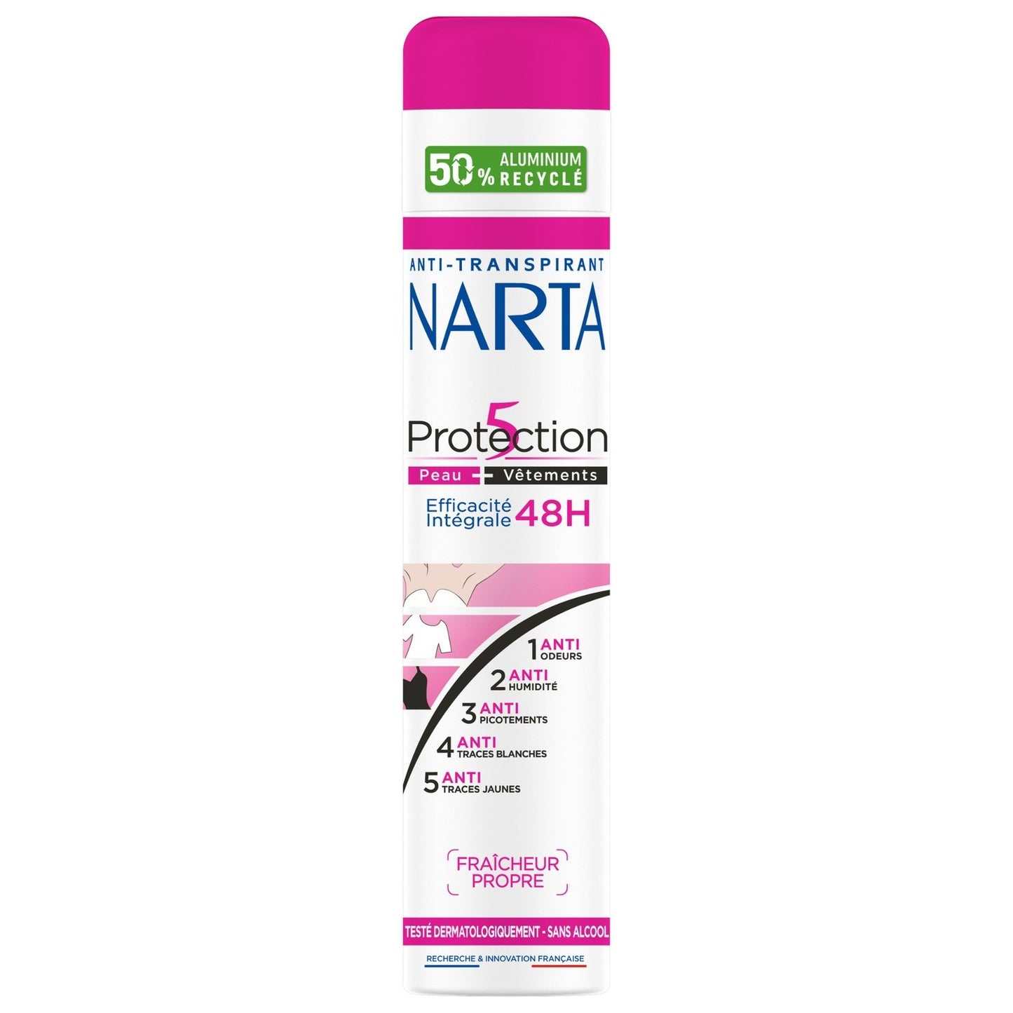 Déodorant spray Anti-transpirant Protection 5 48h NARTA le flacon de 200mL