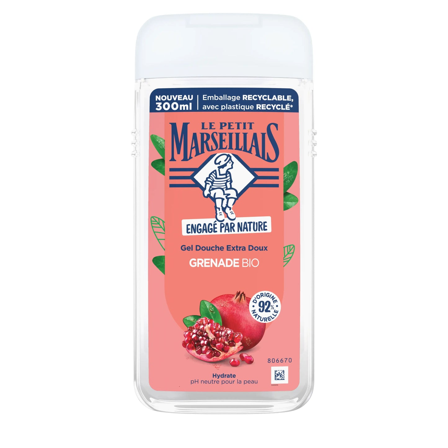 LE PETIT MARSEILLAIS DOUCHE 400ML GRENADE TRANSPARENTE