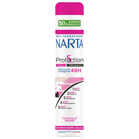 Déodorant spray Anti-transpirant Protection 5 48h NARTA le flacon de 200mL