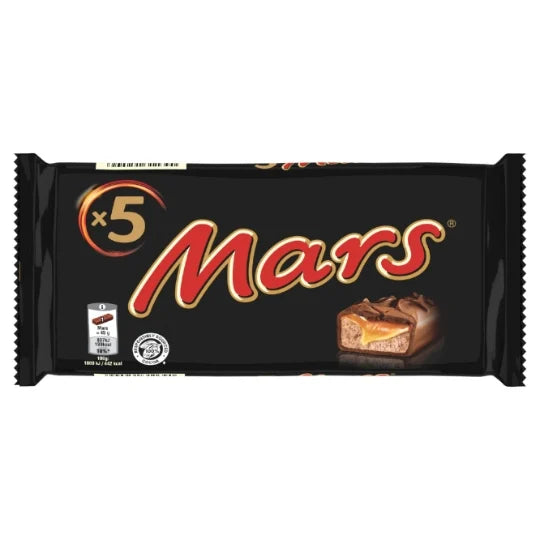 Barres Chocolatées Lait Caramel MARS les 5 barres de 45g
