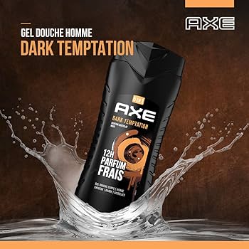 AXE Gel douche Homme Corps Cheveux Visage Barbe Hydratation Chocolat Noir Dark Temptation