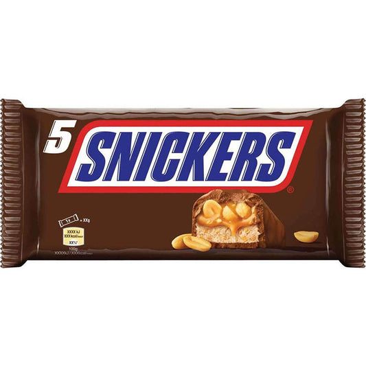Barres Chocolatées Cacahuète Caramel SNICKERS les 5 barres de 50g